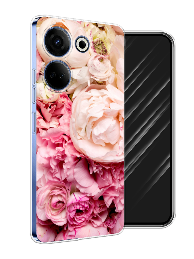 

Чехол Awog на Tecno Camon 20 Pro 4G "Пионы яркие", Розовый