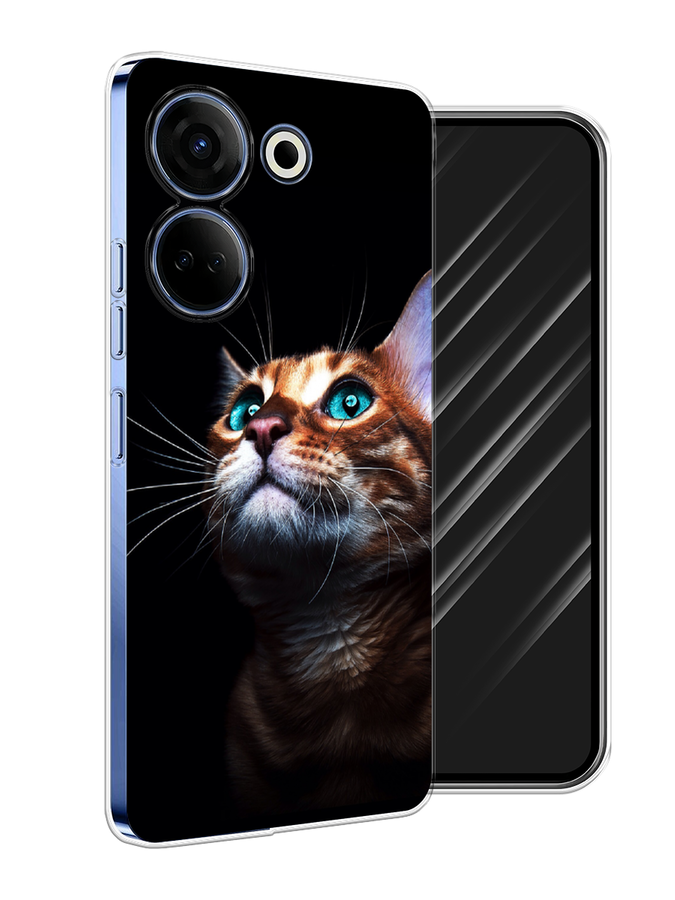 

Чехол Awog на Tecno Camon 20 Pro 4G "Мечтательный кот", Коричневый