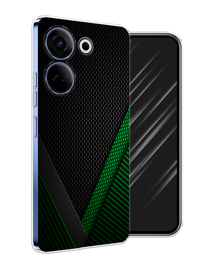 

Чехол Awog на Tecno Camon 20 Pro 4G "Зеленый карбон", Черный;зеленый