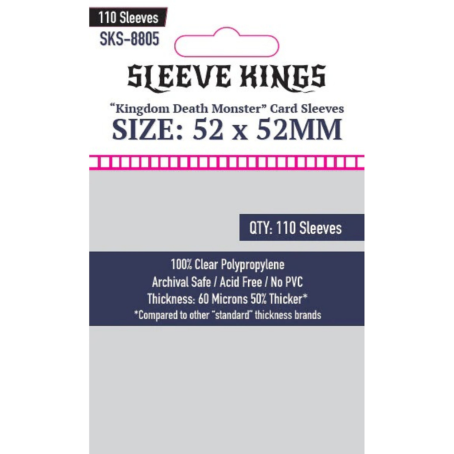 Протекторы для настольных игр Sleeve Kings Kingdom Death Monster 52x52мм - 110шт, 60 мик протекторы для настольных игр sleeve kings 5xl 120x210мм 110шт 60 микрон