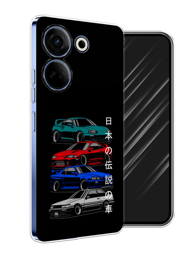 

Чехол Awog на Tecno Camon 20 Pro 4G "JDM Legend cars", Зеленый;красный;синий