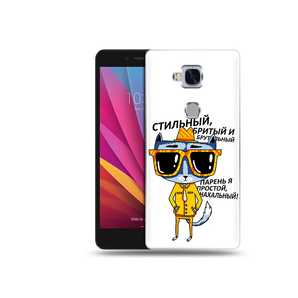 

Чехол MyPads Tocco для Honor 5X стильный кот (PT24996.45.625), Прозрачный, Tocco