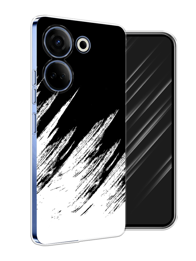 

Чехол Awog на Tecno Camon 20 Pro 4G "Черно белые брызги", Черный;белый;бежевый