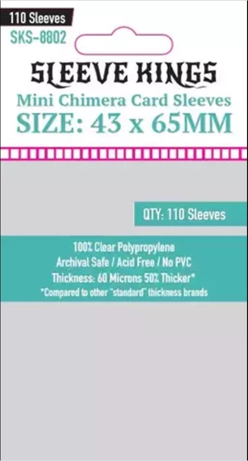 Протекторы для настольных игр Sleeve Kings Mini Chimera 43x65мм - 110шт, 60 микрон 1pc hand nozzle sleeve