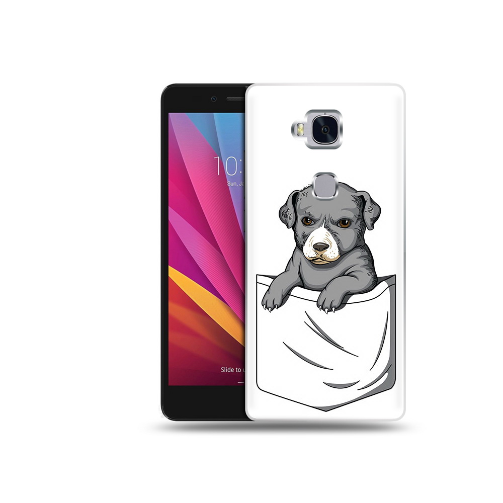 

Чехол MyPads Tocco для Honor 5X собачка в кармане (PT24996.45.611), Прозрачный, Tocco