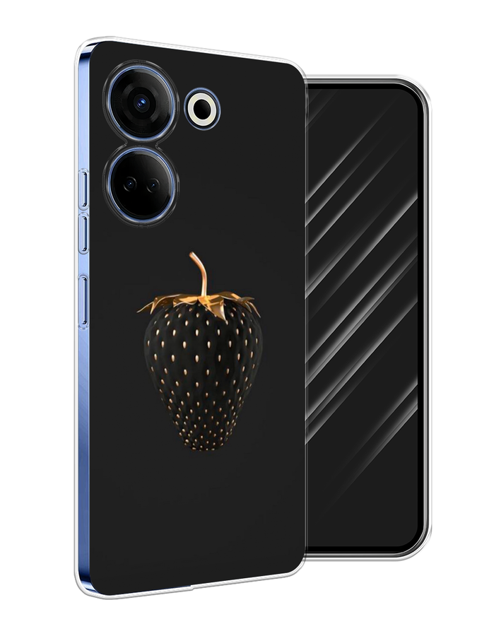 

Чехол Awog на Tecno Camon 20 Pro 4G "Черно-золотая клубника", Черный;золотистый
