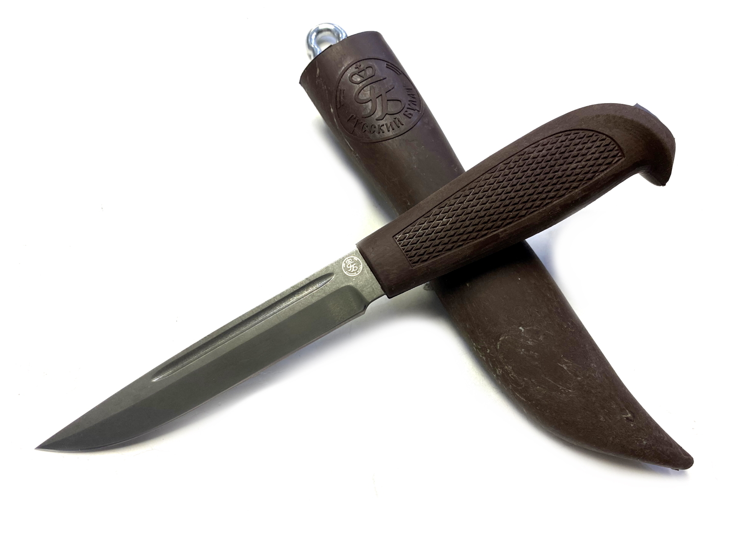Нож Русский булат Финка 108, D2, резинопластик (цвет коричневый)