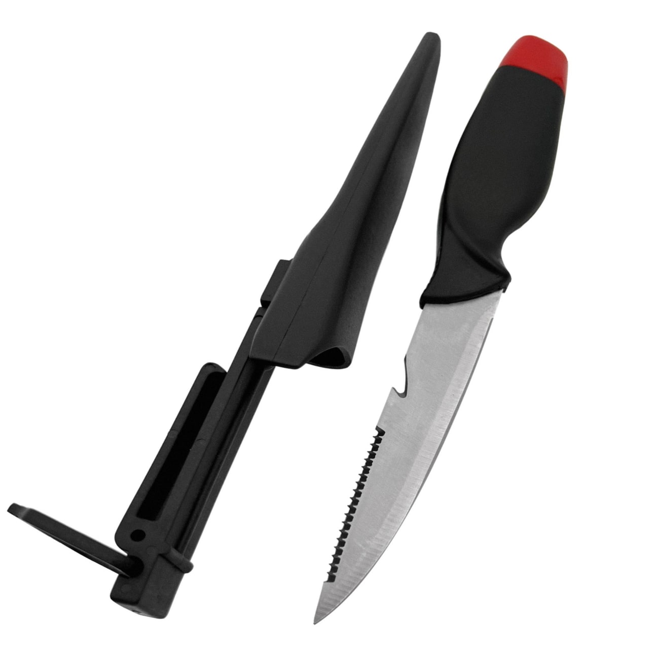 Туристический нож NoBrand fishing knife model 1, черно-красный