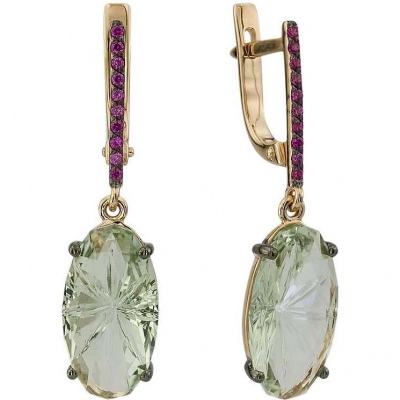 

Серьги из красного золота с фианитом/аметистом ALORIS Серьги 1680АзКц, Серьги 1680АзКц