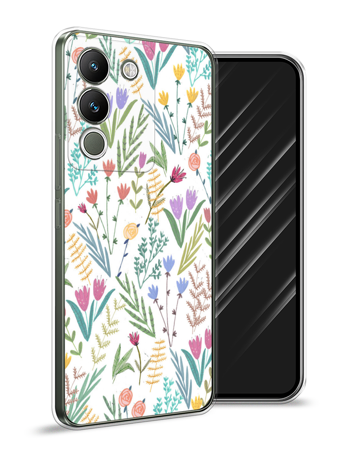 

Чехол Awog на Vivo V29e 5G "Полевые цветы рисунок", Белый;зеленый, 269650-1