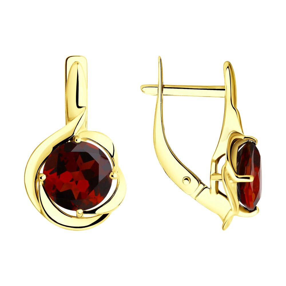 

Серьги из желтого золота Diamant 53-320-00179-2, гранат, 53-320-00179-2