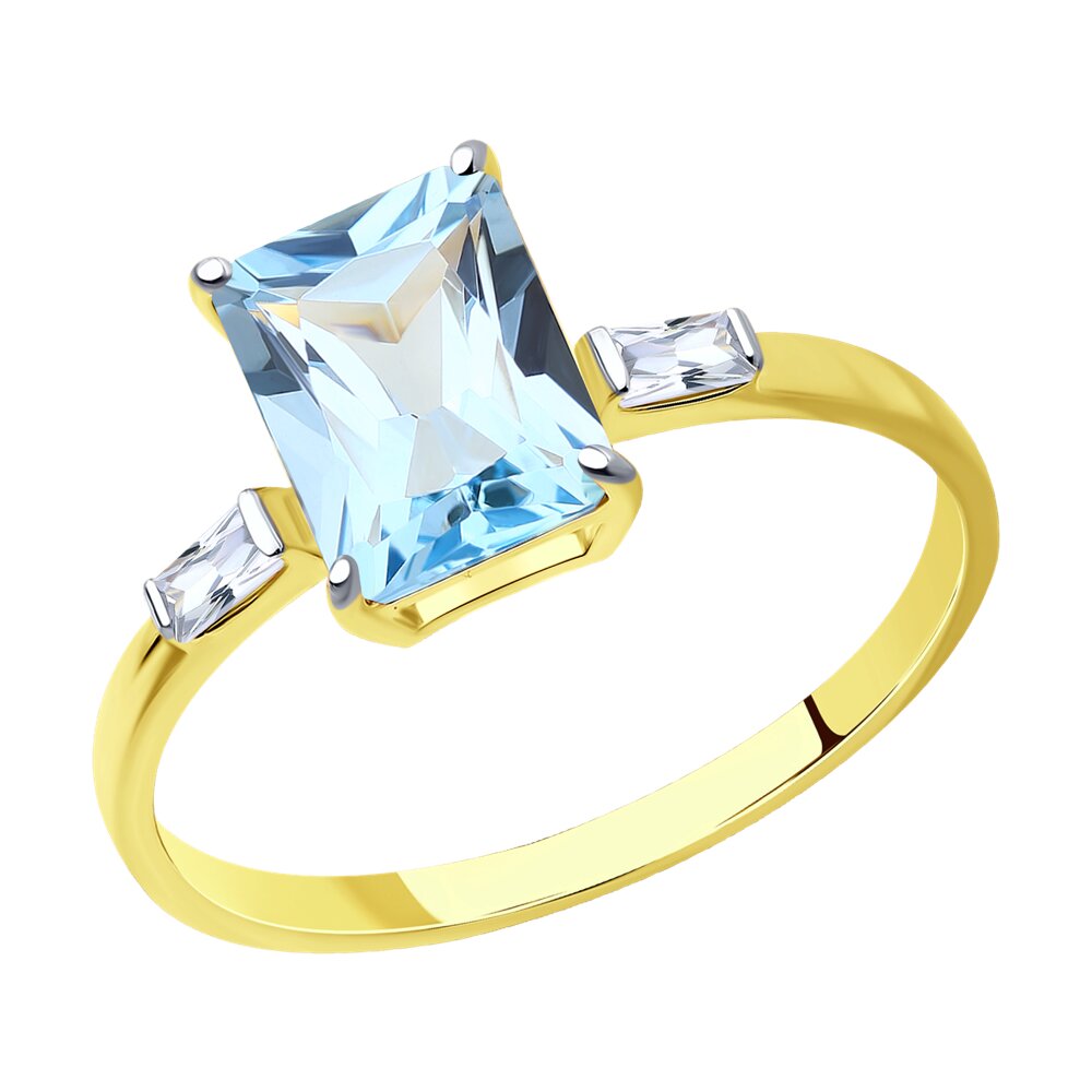 

Кольцо из желтого золота р. , Diamant 53-310-01552-1, фианит/топаз, 53-310-01552-1