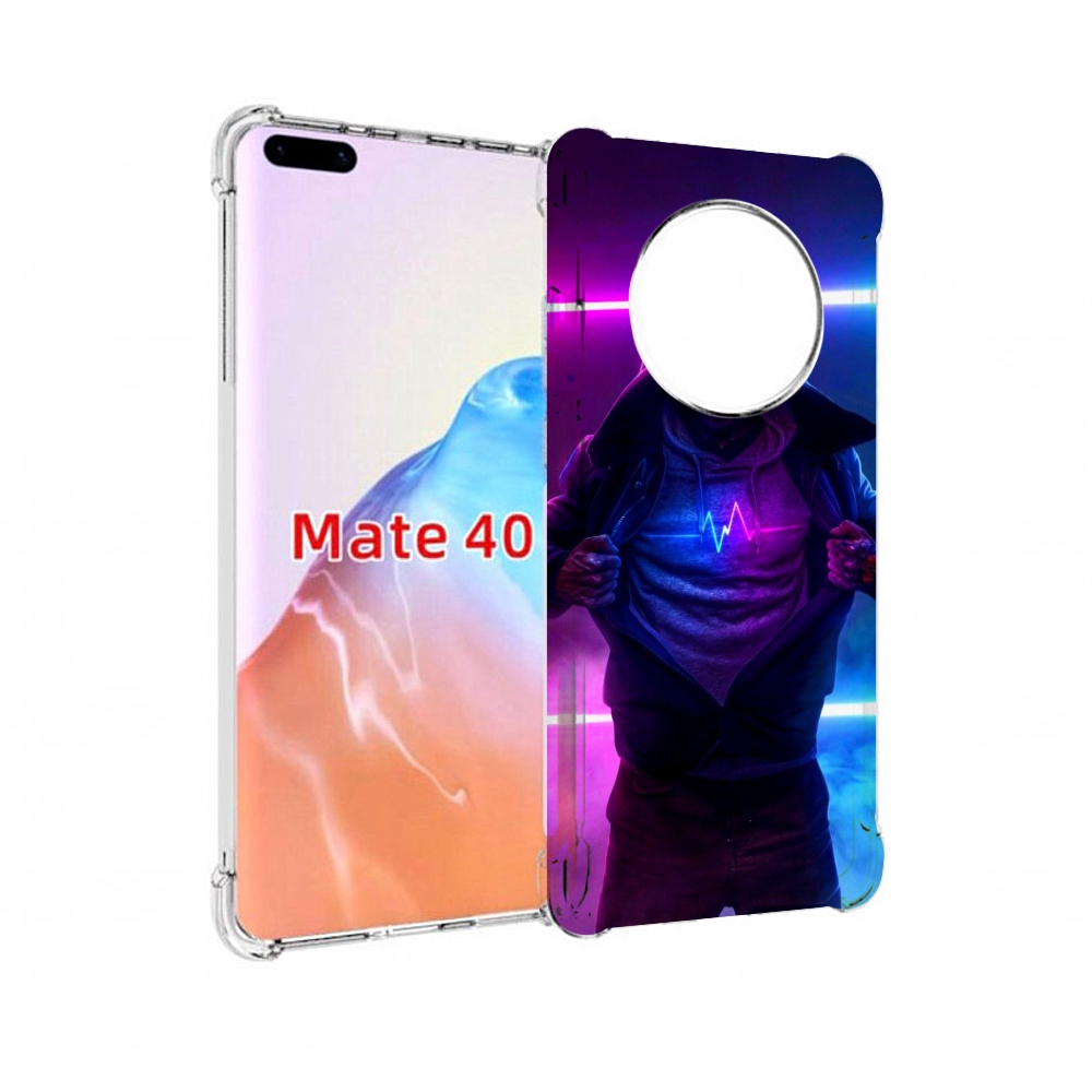 

Чехол MyPads Tocco для Huawei Mate 40 парень в капюшоне неоновый, Прозрачный, Tocco