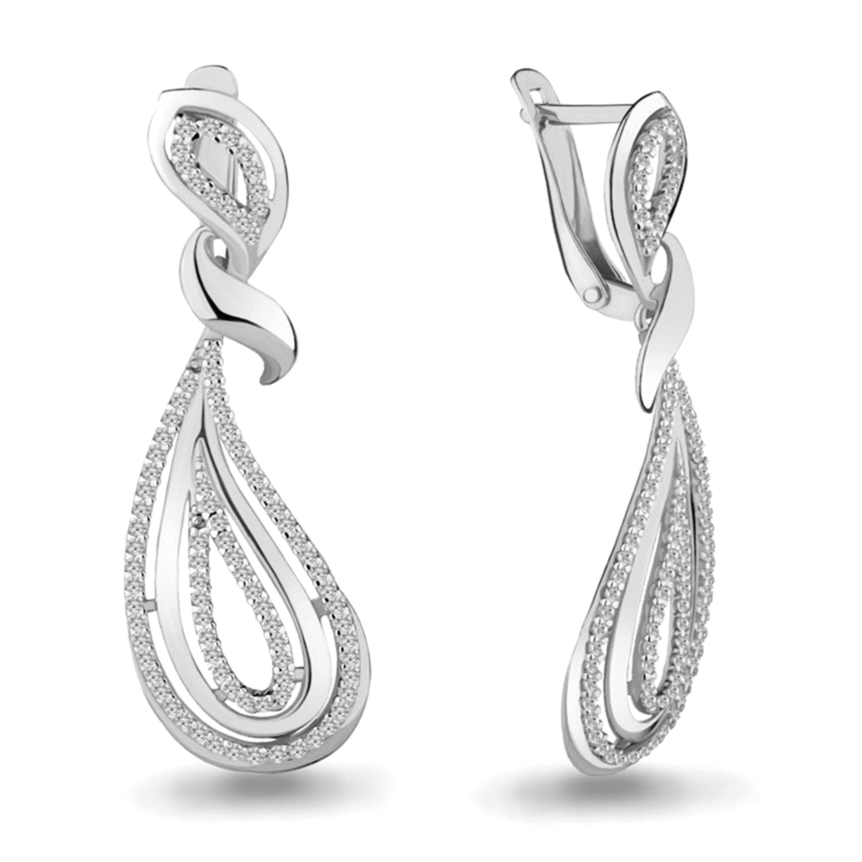 

Серьги из серебра с фианитом Aquamarine 42500А_925_р, 42500А_925_р