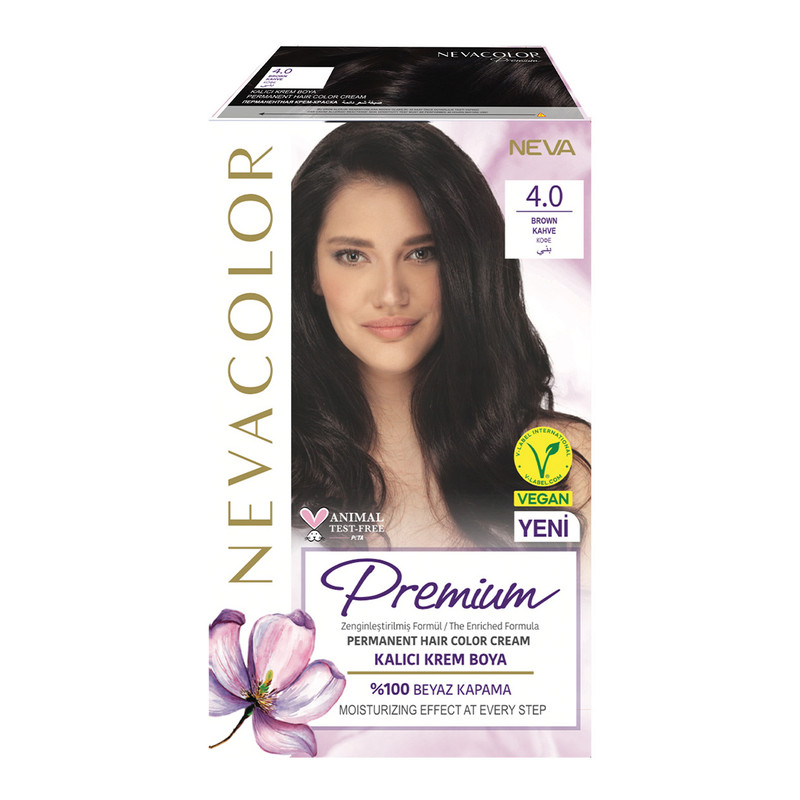Крем-краска для волос Neva Premium стойкая 4.0 Кофе eldan средство для упругости и объема губ premium 15 мл