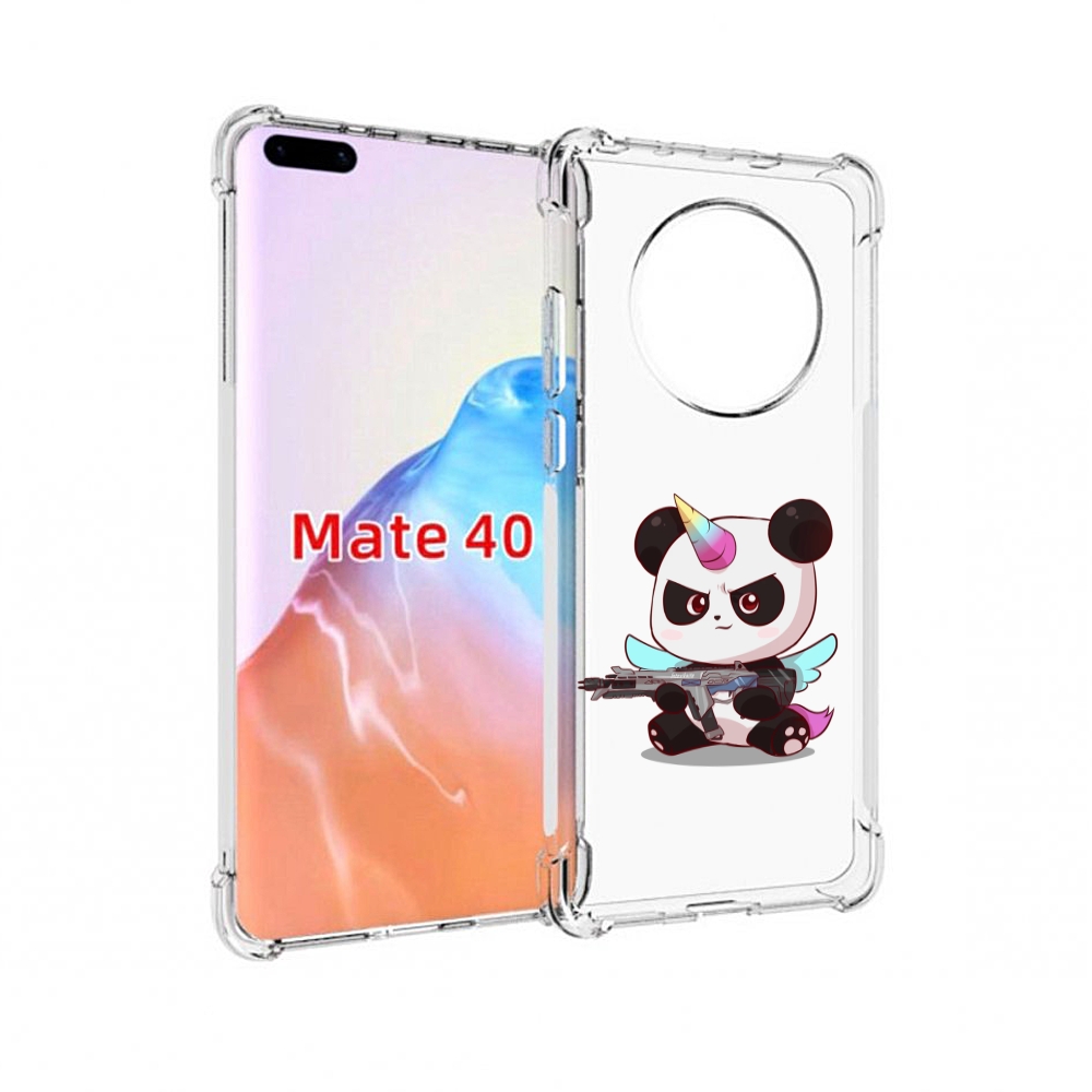 

Чехол MyPads Tocco для Huawei Mate 40 панда-единорог детский, Прозрачный, Tocco