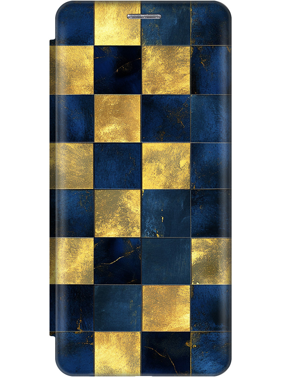 

Чехол-книжка на Realme C55 с принтом "Сине-золотая плитка" черный, Черный;золотистый;синий, 768742731