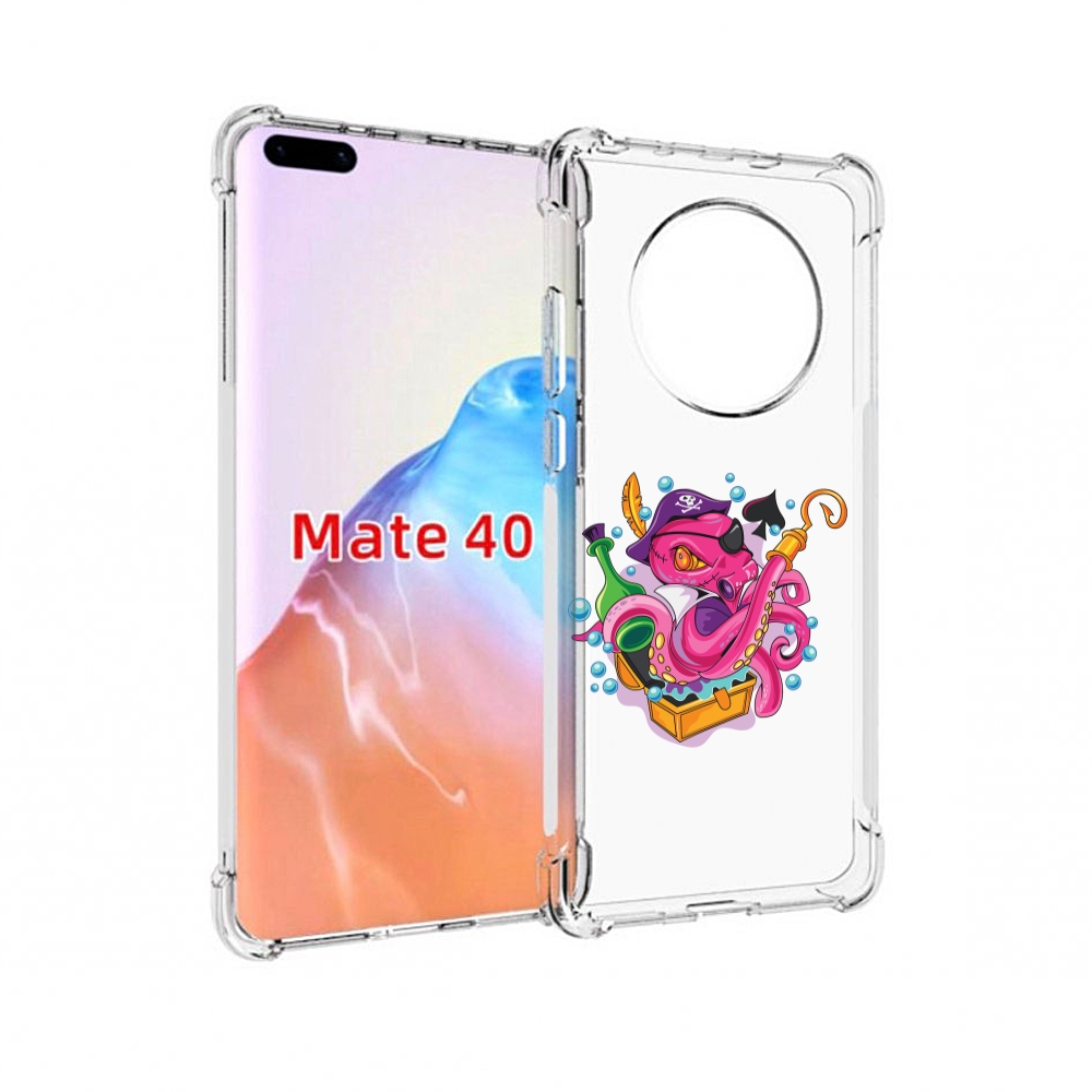 

Чехол MyPads Tocco для Huawei Mate 40 осьминог пират детский, Прозрачный, Tocco