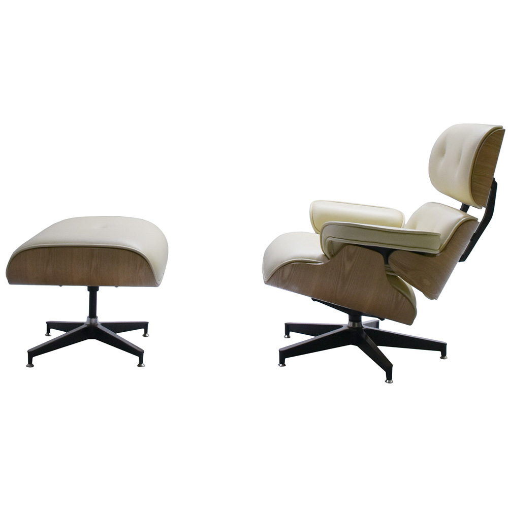 Кресло Bradex Home EAMES LOUNGE CHAIR и оттоманка EAMES LOUNGE CHAIR бежевые / FR 0596