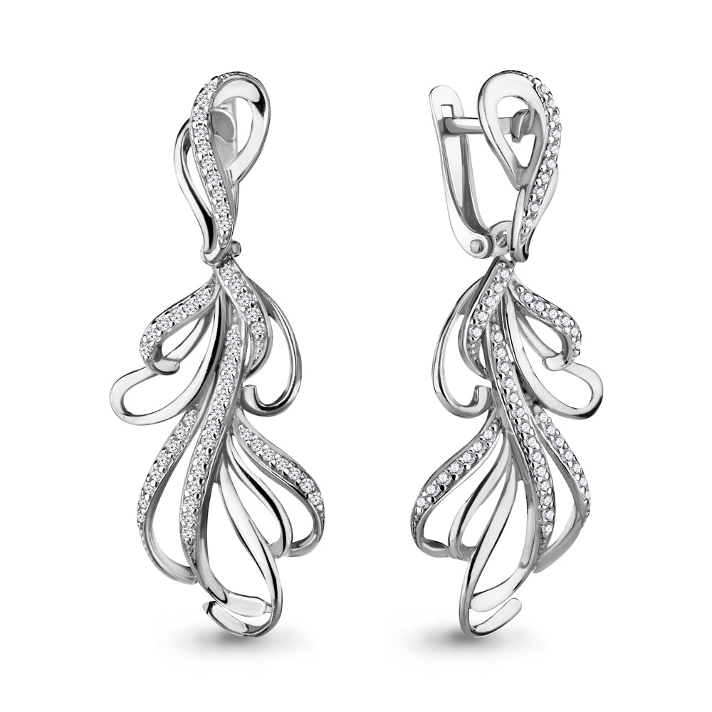 

Серьги из серебра с фианитом Aquamarine 42497А_925_р, 42497А_925_р