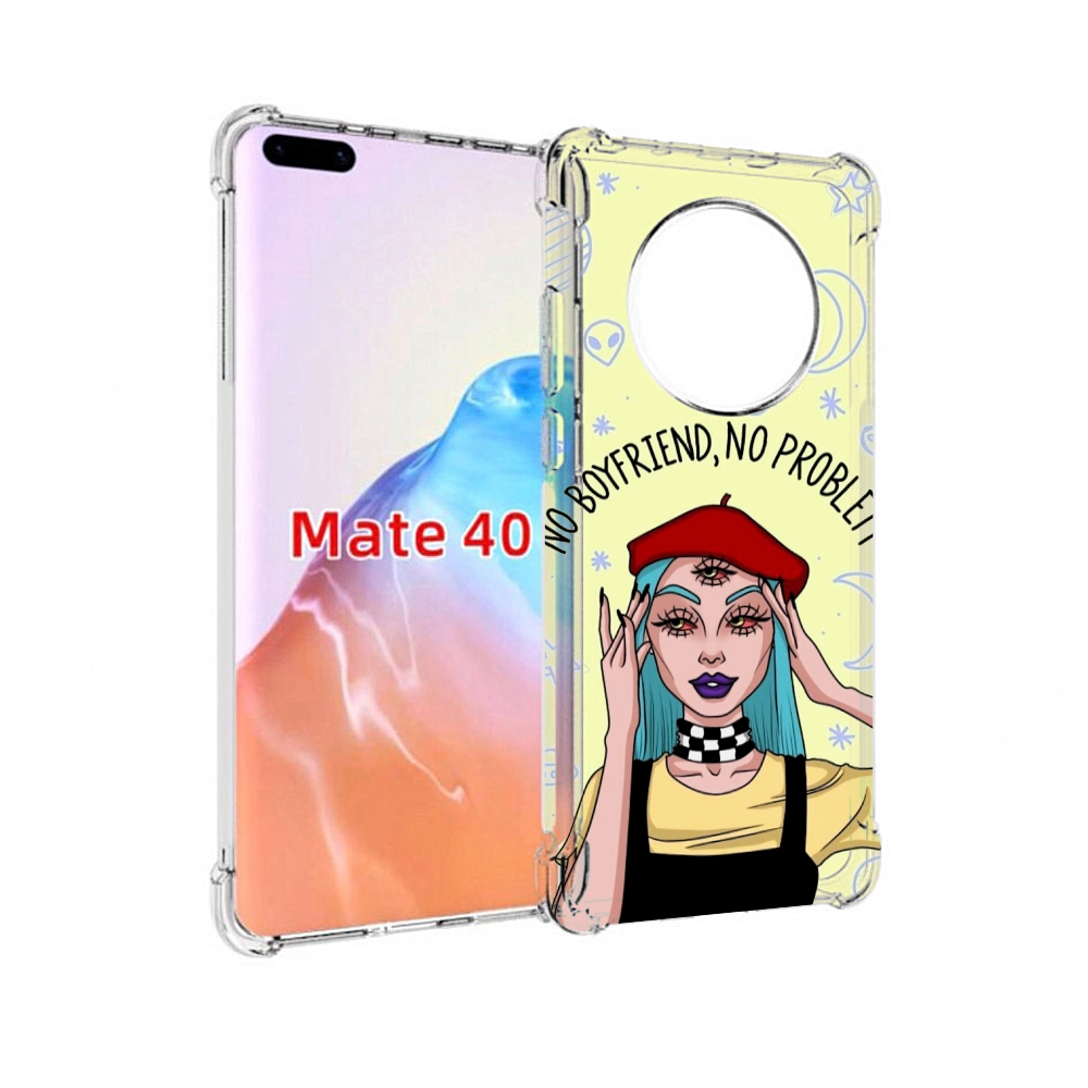 

Чехол MyPads Tocco для Huawei Mate 40 нет-проблем-нет-мужчин женский, Прозрачный, Tocco