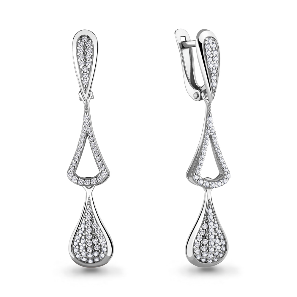 

Серьги из серебра с фианитом Aquamarine 42495А_925_р, 42495А_925_р