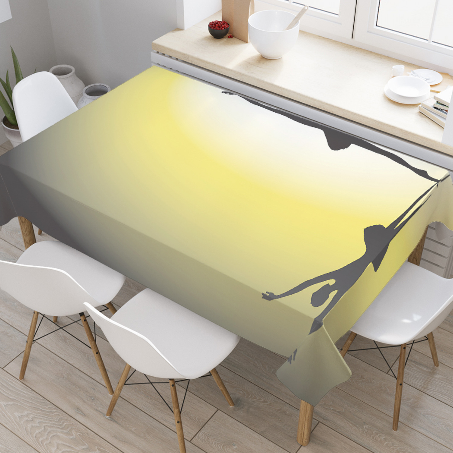 

Скатерть прямоугольная на кухонный стол JoyArty "Балерина лучах" из оксфорда, 180x145 см, Черный, Балерина лучах