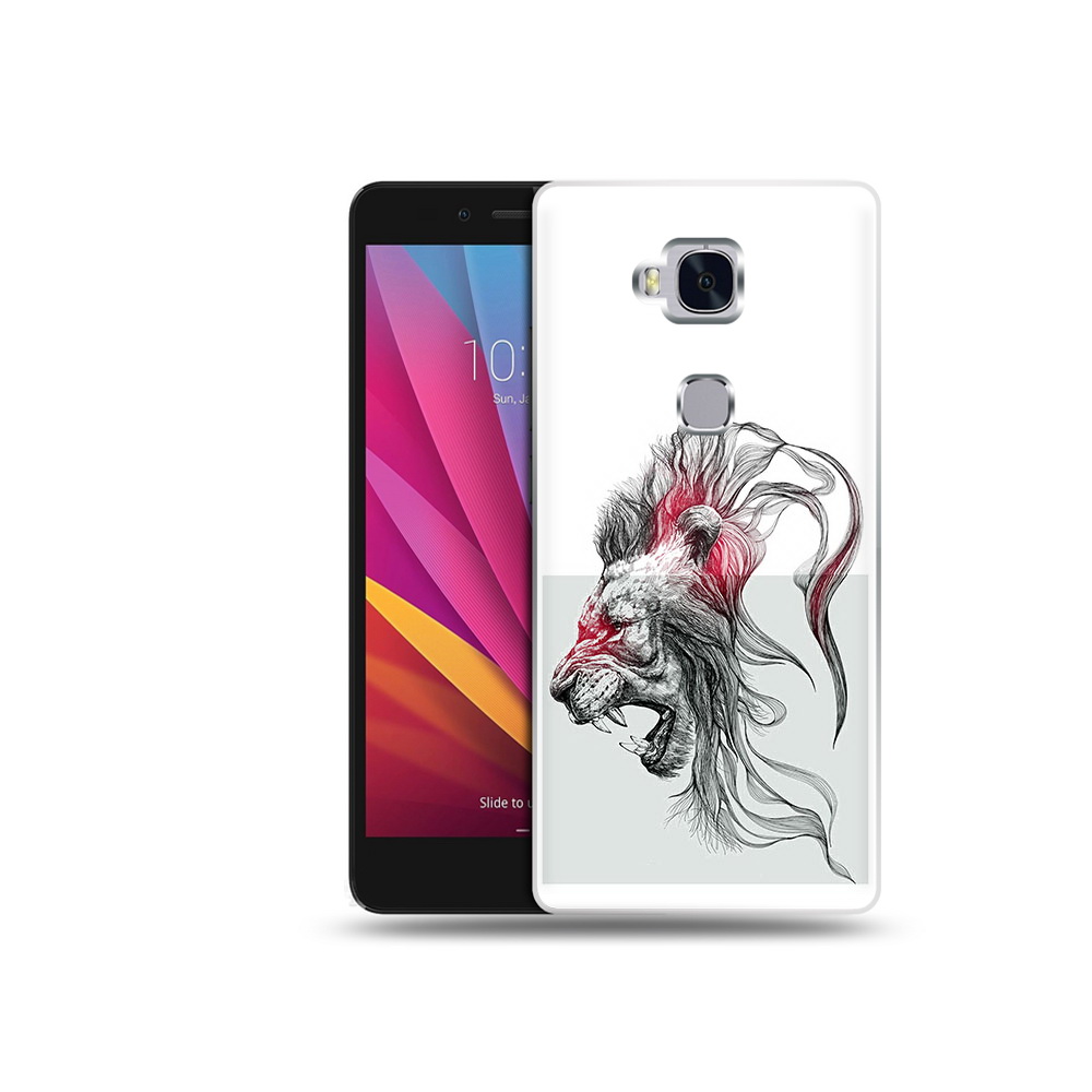 

Чехол MyPads Tocco для Honor 5X разъяренный лев (PT24996.45.576), Прозрачный, Tocco