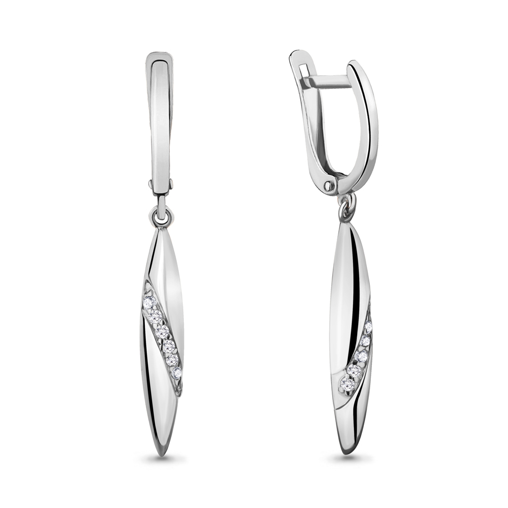 

Серьги из серебра с фианитом Aquamarine 42479А_925_р, 42479А_925_р