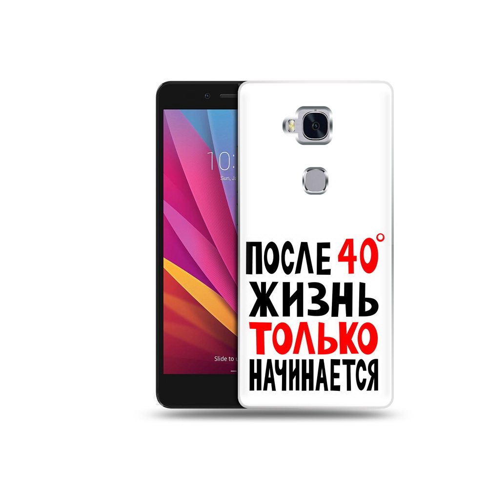 

Чехол MyPads Tocco для Honor 5X после 40 жизнь начинается (PT24996.45.553), Прозрачный, Tocco