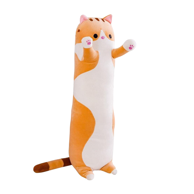 Купить Мягкая игрушка-подушка антистресс кот 85 см оранжевая pill102a, NoBrand,