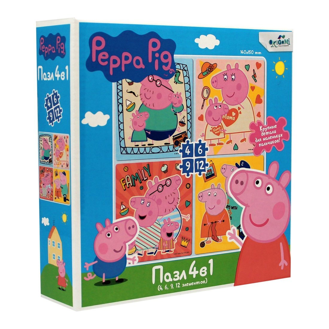 

Пазлы Origami 4 в 1, 4-6-9-12 элементов, Peppa Pig, Семья вместе, 4 в 1, 4-6-9-12 элементов, Peppa Pig, Семья вместе