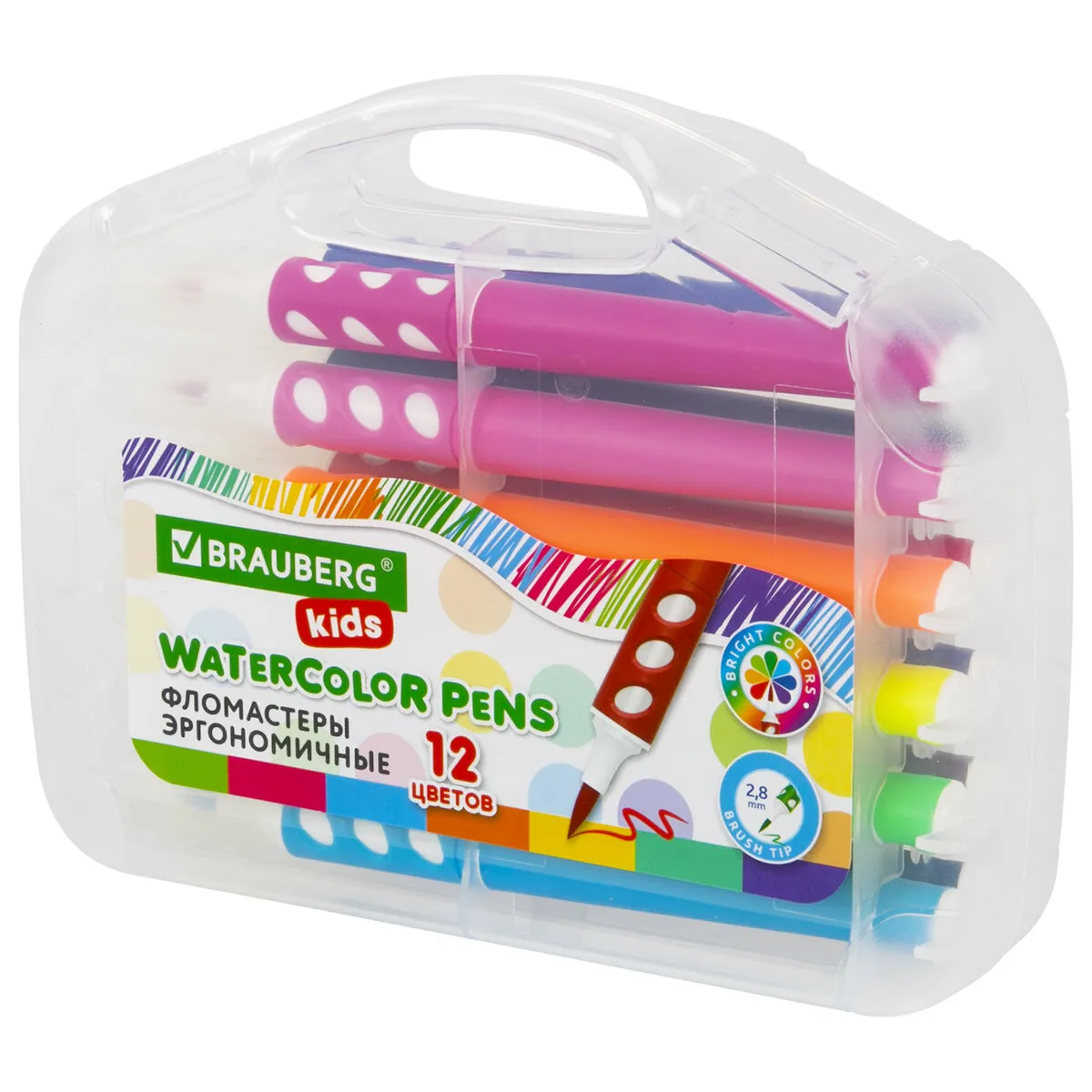 

Фломастеры Brauberg Kids, 12 цветов, Разноцветный, Kids