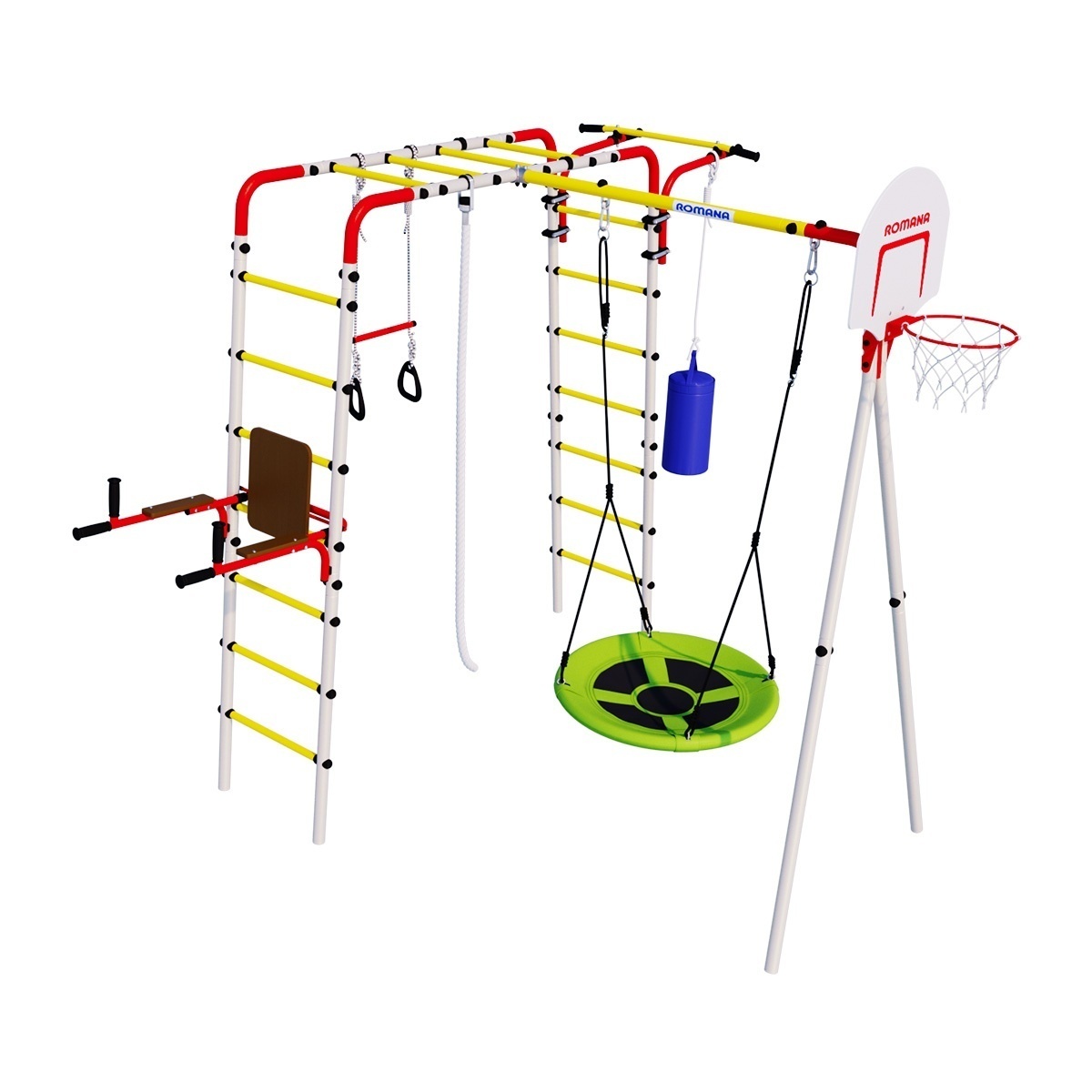 Комплекс спортивный детский Romana Fitness, и качели Гнездо перекладина гимнастическая универсальная стандарт гимнаст 9 72