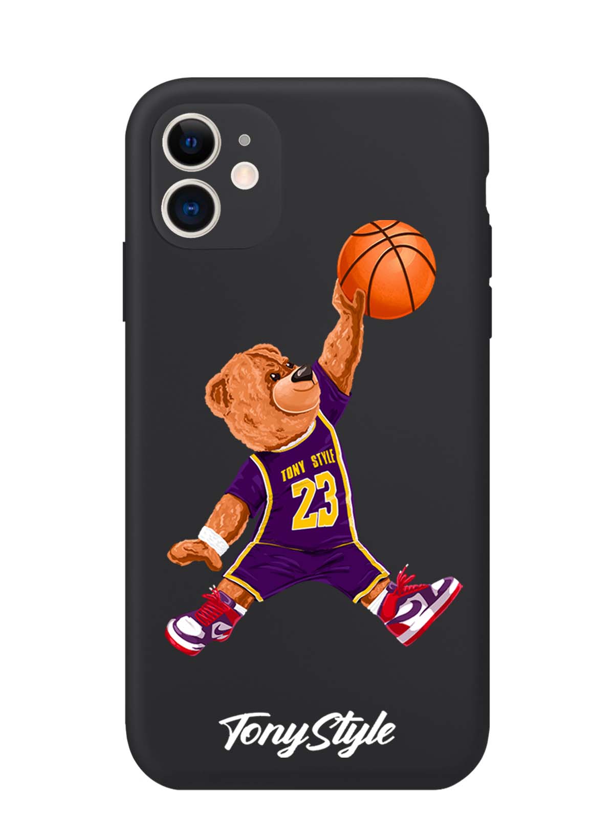 

Черный силиконовый чехол для iPhone 11 Tony Style Джордан Jordan, Разноцветный