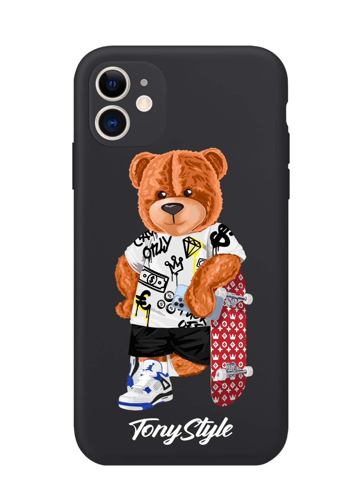 Черный силиконовый чехол для iPhone 11 Tony Style со скейтом