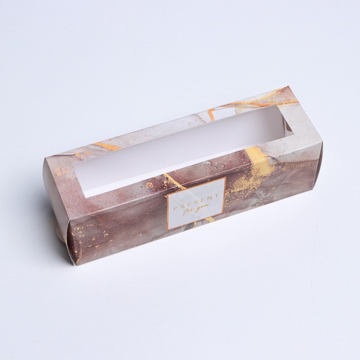 

Коробка Дарите Счастье для макарун Present, 18 х 5.5 х 5.5 см, Серый, Коллекция упаковки "Мраморная"