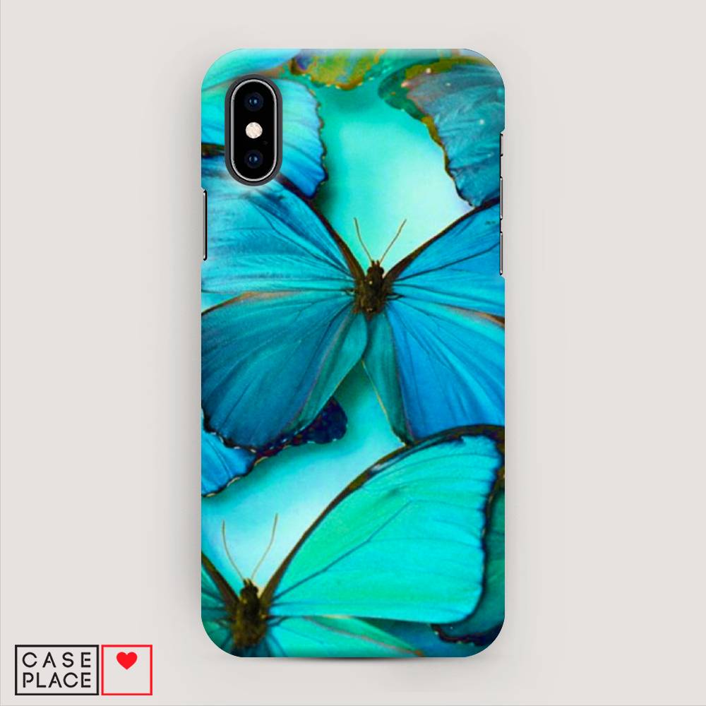 

Пластиковый чехол "Неоновые бабочки" на Apple iPhone XS (10S), 11820-3