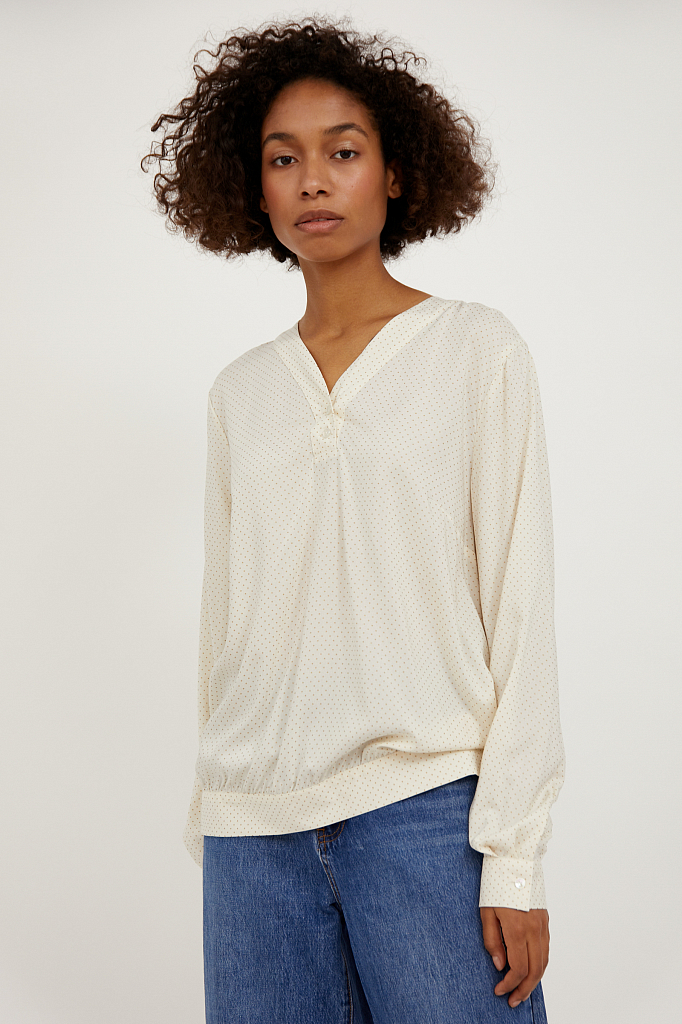 

Блуза женская Finn Flare A20-11050 бежевая 3XL, A20-11050