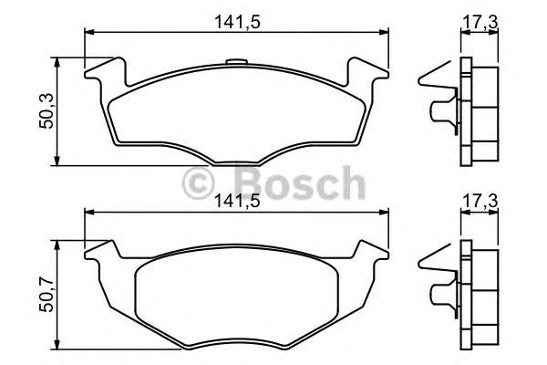 

Тормозные колодки Bosch без датчиков для Volkswagen Polo/Skoda Fabia 986494005