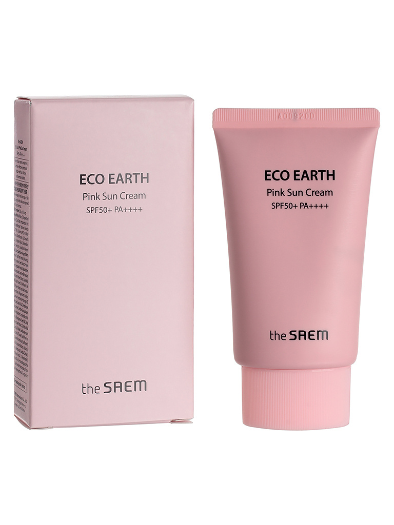 Солнцезащитный крем The Saem для проблемной кожи Sun Eco Earth Pink Sun Cream SPF50+ PA+++ тонирующий крем omniplex blossom glow toner 80055 pink розовый 100 мл