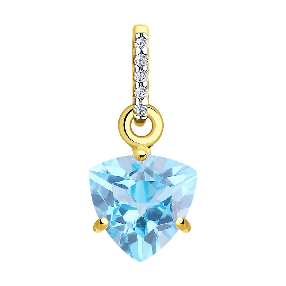 

Подвеска из желтого золота Diamant 53-330-00291-1, фианит/топаз, 53-330-00291-1