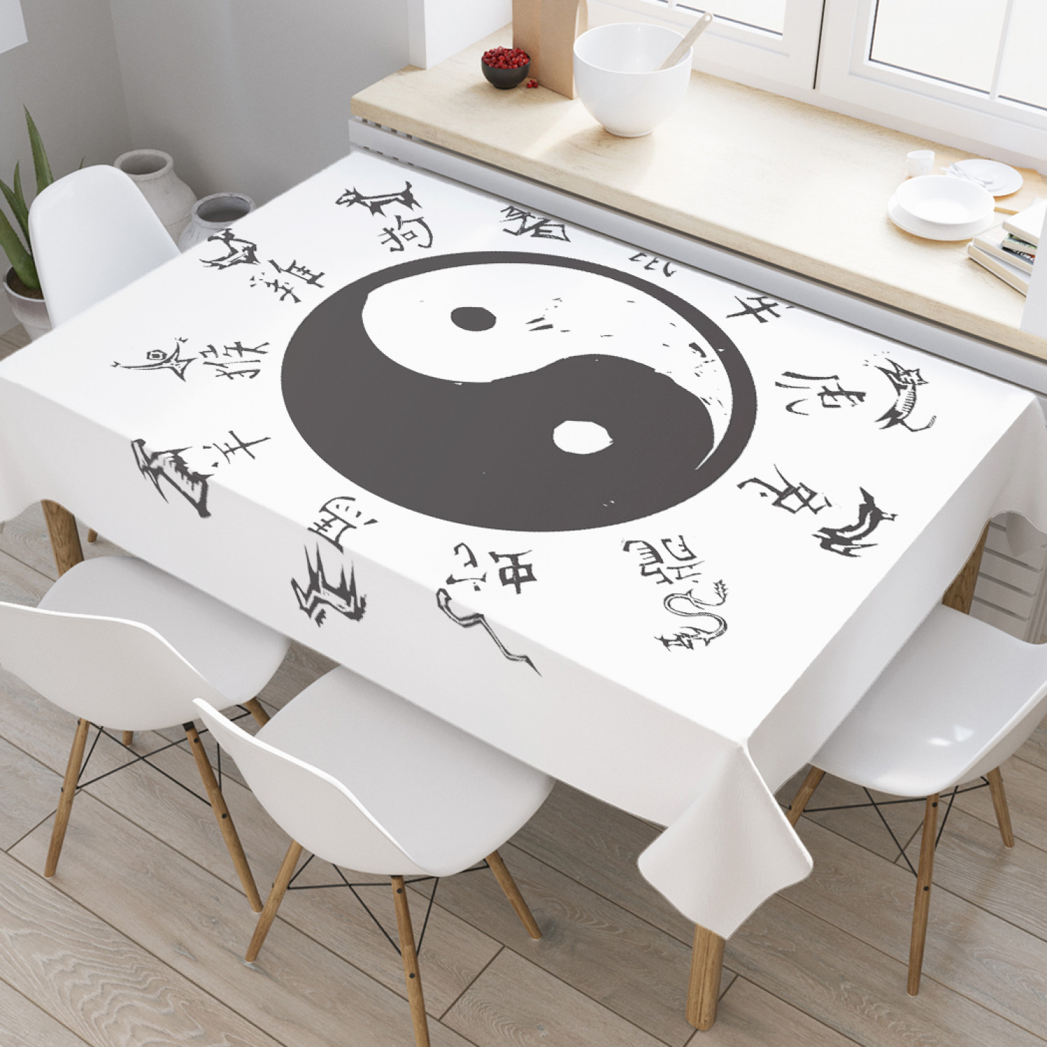 

Скатерть прямоугольная JoyArty "Астрологическая дуальность" из оксфорда, 180x145см, Белый, Астрологическая дуальность