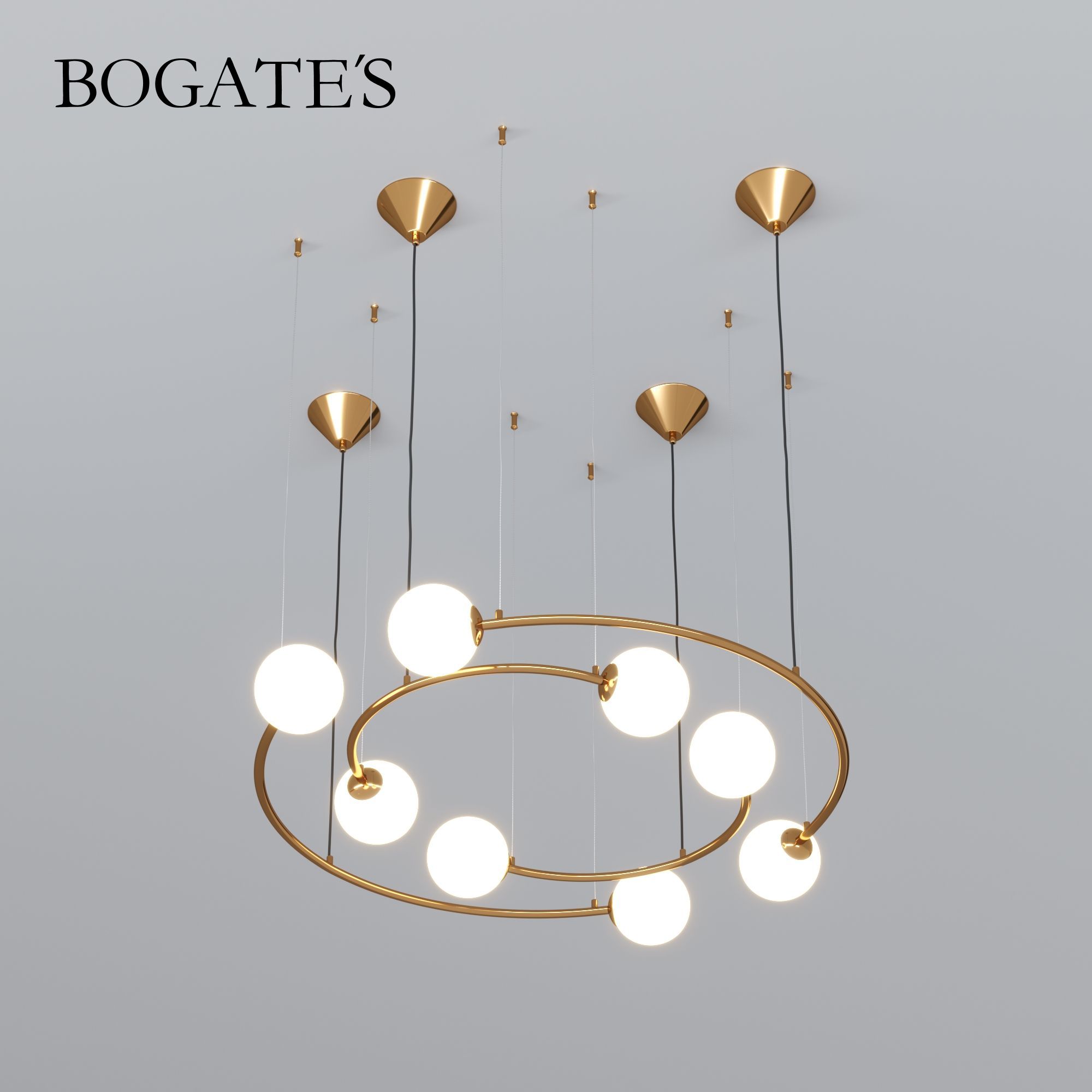 

Подвесная люстра со стеклянными плафонами Bogate's Brook 359/8 G9 латунь