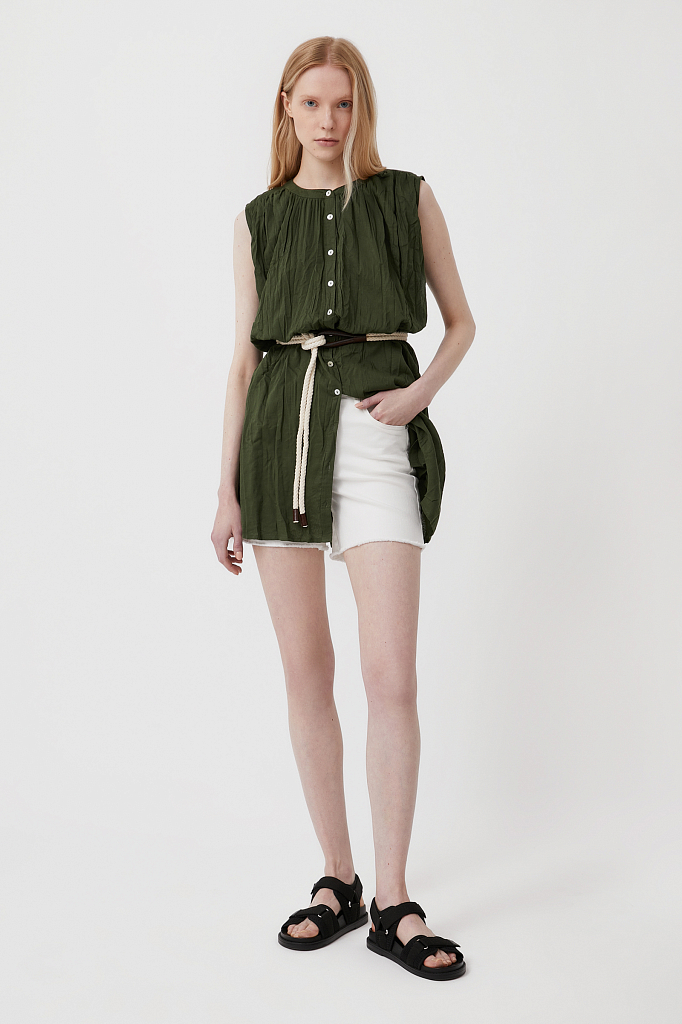 

Блуза женская Finn Flare S21-110100 зеленая M, S21-110100