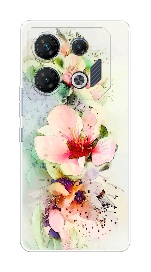 

Чехол на Infinix GT 10 Pro "Нежные цветы", Зеленый;розовый, 3104850-1