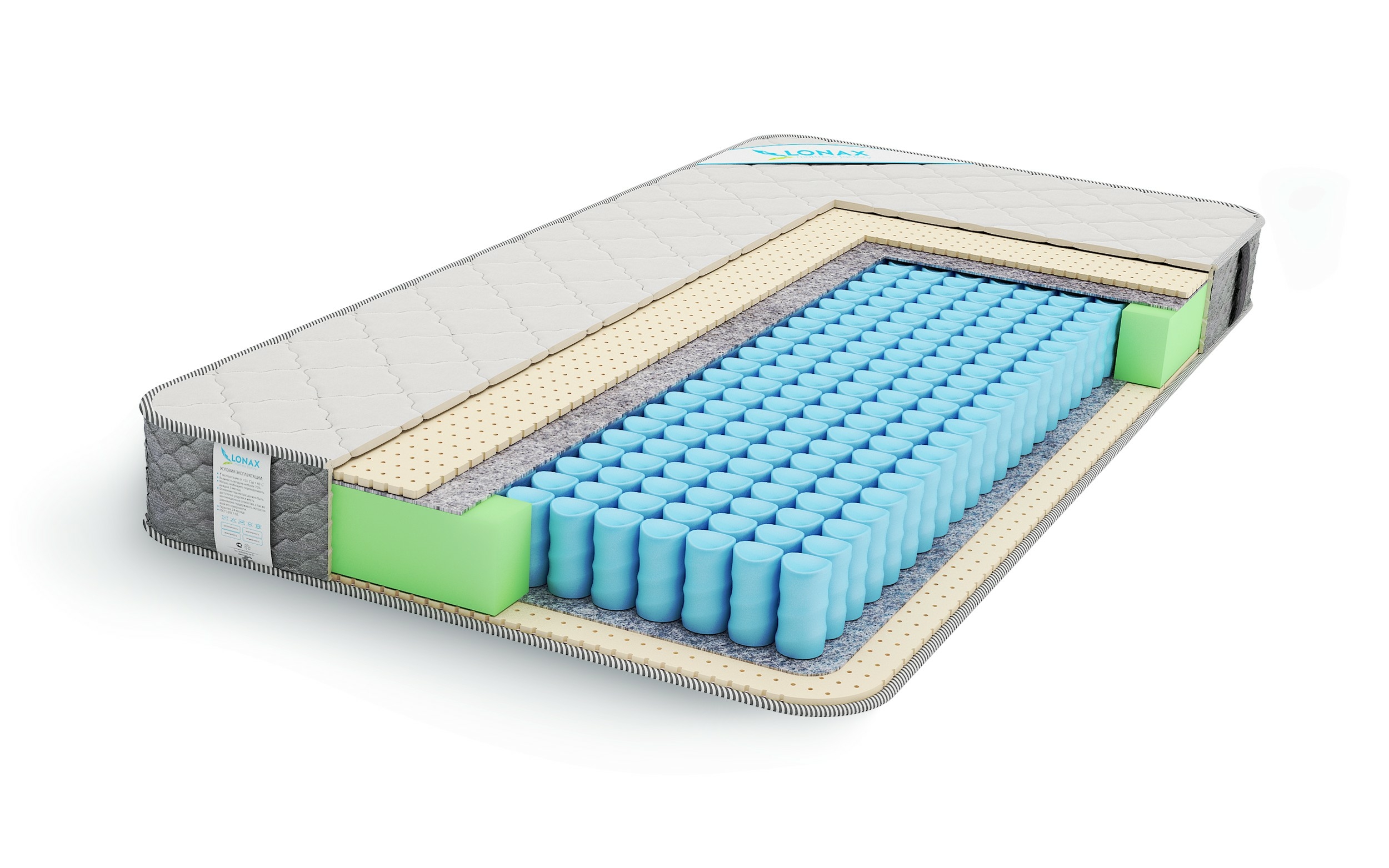 

Матрас Lonax Light Smart Plus 90х195, Бежевый;белый;серый;серебристый, Smart Plus