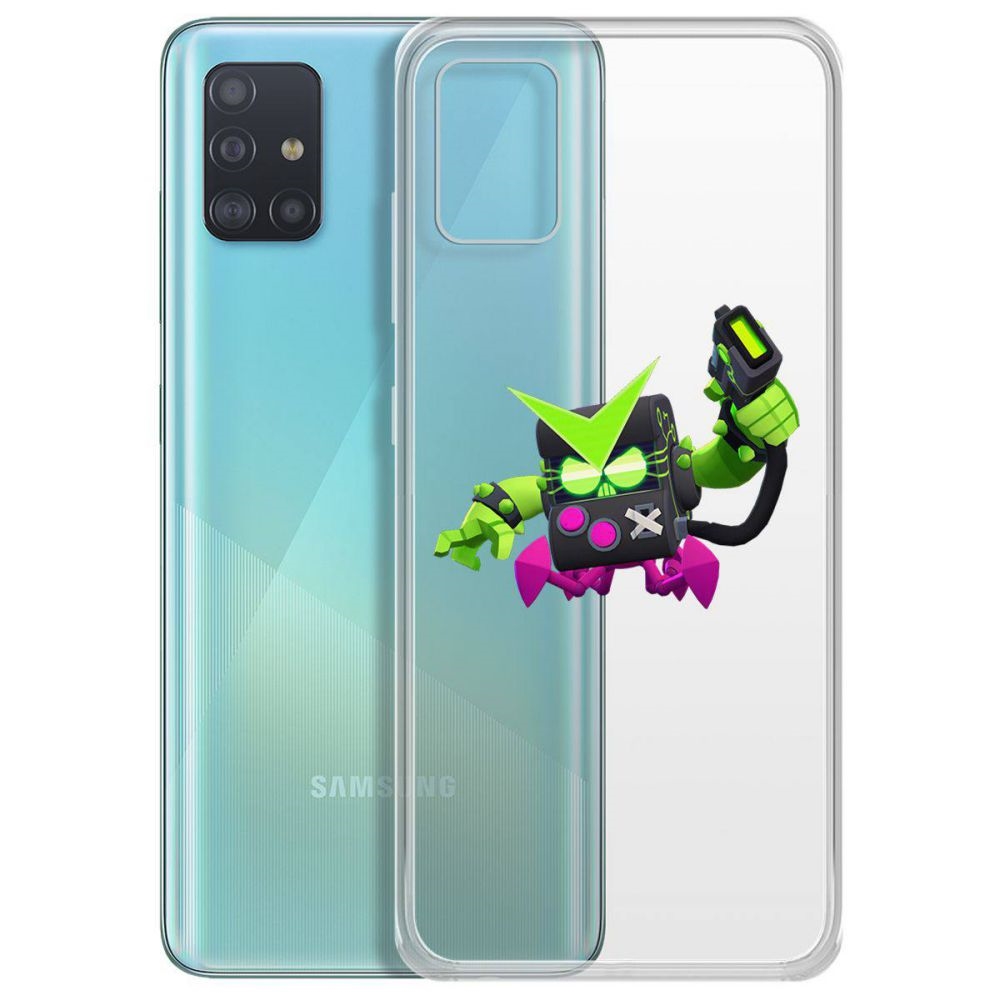 

Чехол-накладка Brawl Stars-Вирус 8-бит для Samsung Galaxy A51 (A515), Прозрачный