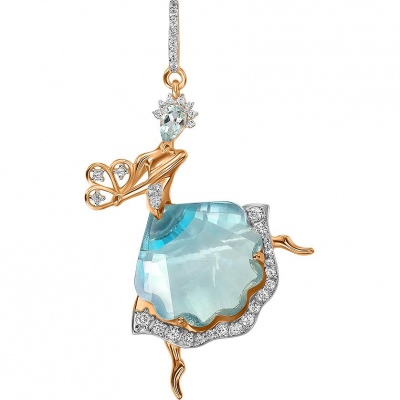 

Кулон из красного золота с фианитом/топазом ALORIS Подвеска 2136ТКцб, Подвеска 2136ТКцб