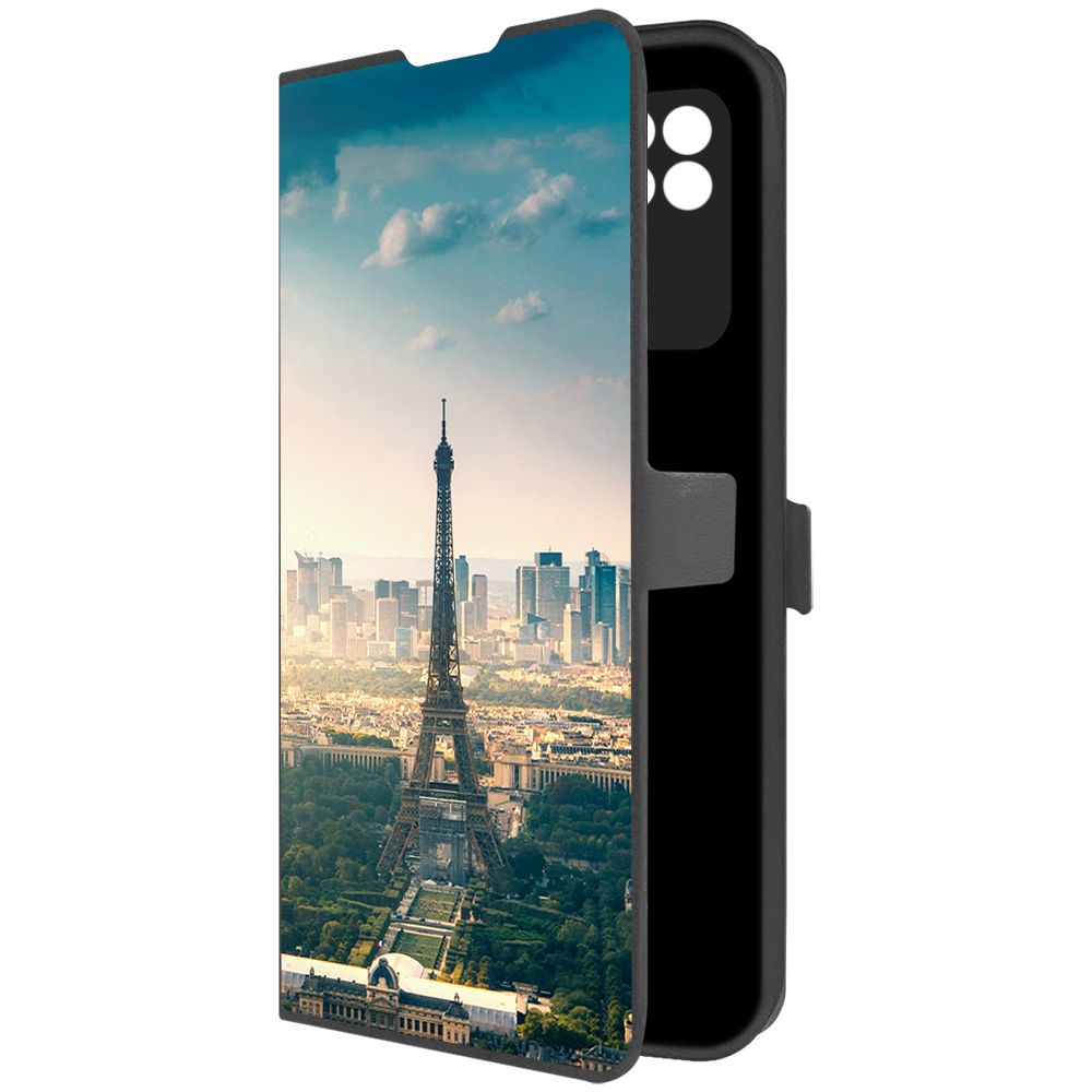 Чехол-книжка Krutoff Eco Book для Xiaomi Redmi 10A Франция, Эйфелева Башня (черный)